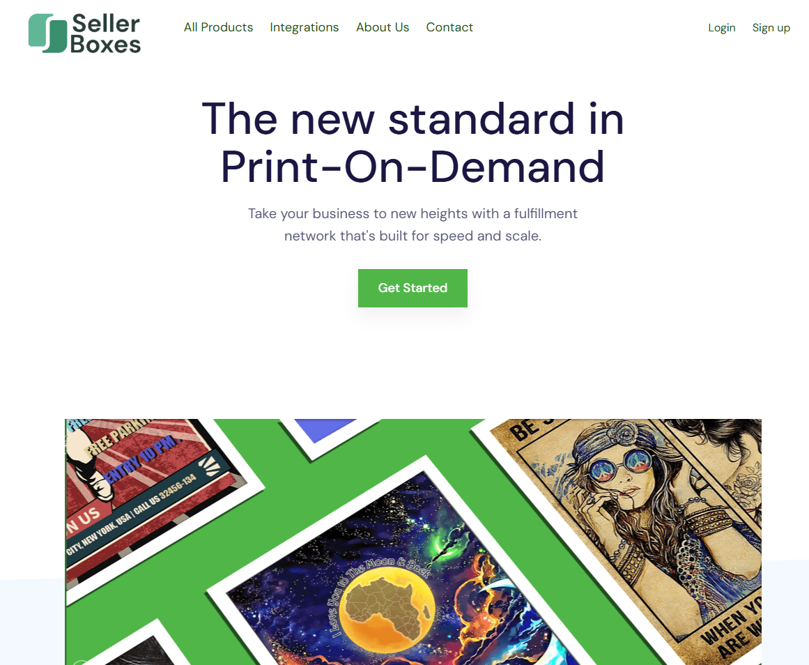 SellerBoxes homepage