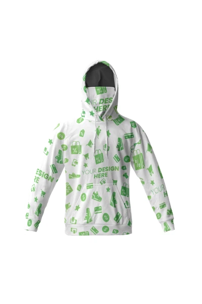 All Over Print Gaiter Hoodie (Premium) — print-on-demand product photo